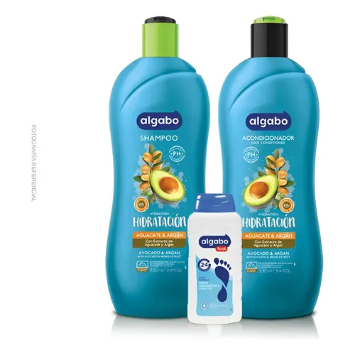 Combo Algabo Shampoo + Acondicionador 930ml + Talco 60g