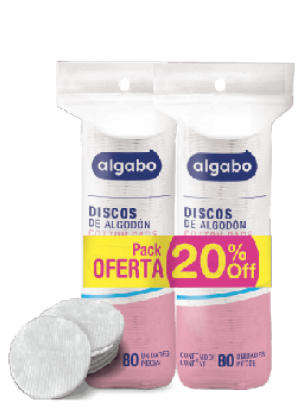 Discos Desmaquillantes Control 2 x 80 Unidades Algabo