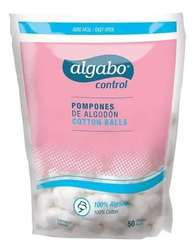 Algabo Control Pompones de Algodón 50 Unidades