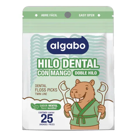 Hilo Dental Con Mango Mentol x 25 Unidades Algabo