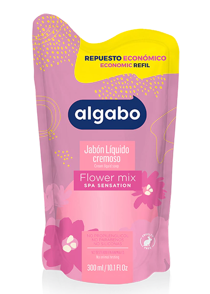 Algabo Jabón Líquido Flower Mix Repuesto Doypack 300ml