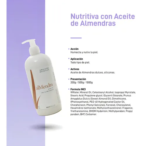 Emulsión Corporal de Almendras Biobellus 500g