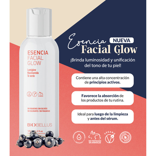 Esencia Facial Glow Biobellus 125ml