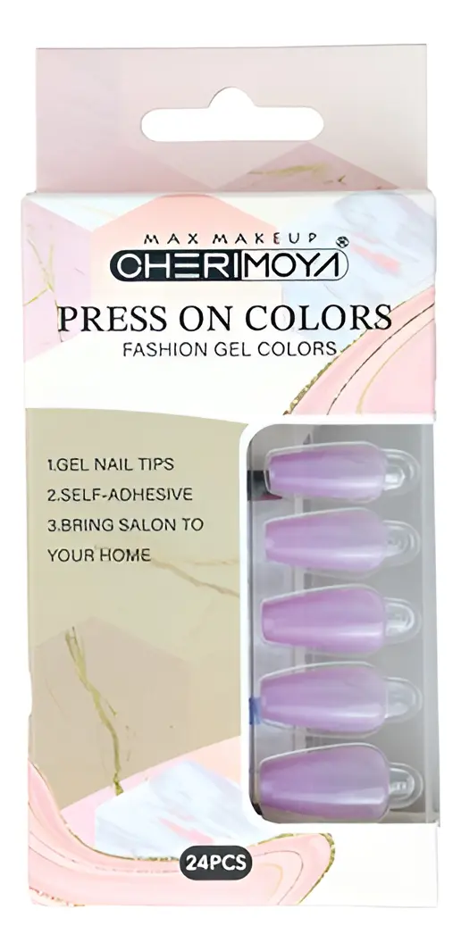 Uñas Postizas Cherimoya Color X 24 Unidades
