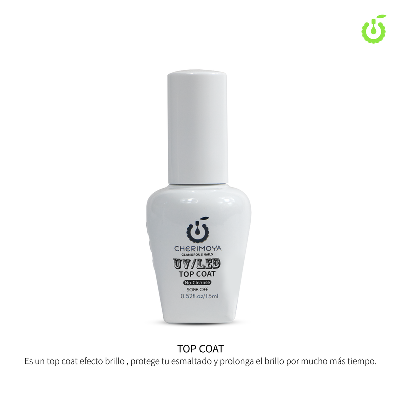 Top Coat UV LED Sin Capa Pegajosa 15 ml Cherimoya