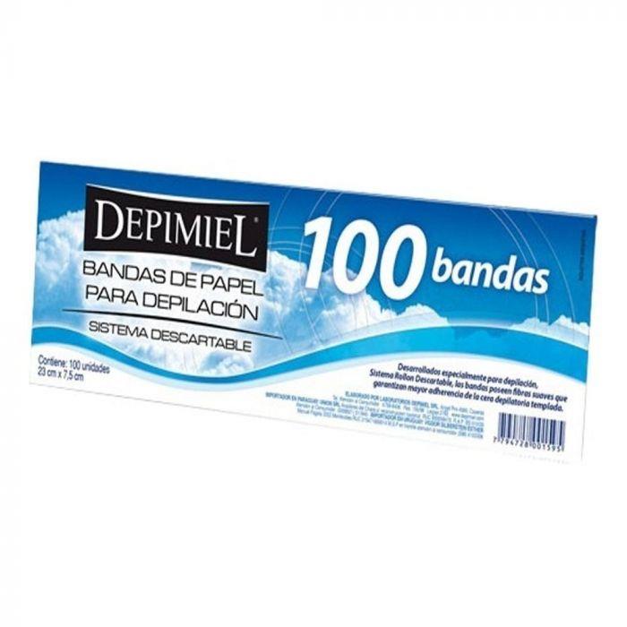 Bandas de Papel para Cera 100 Unidades Depimiel