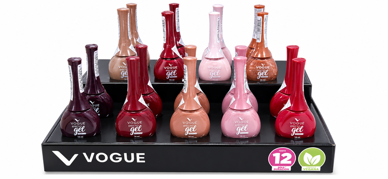 Exhibidor Vogue Esmalte Gel Best Sellers x 25 Un. 