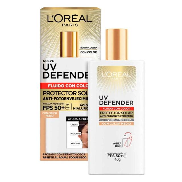 Fluido Con Color UV Defender Tono Medio 40gr L'Oréal