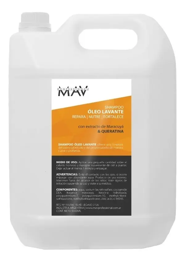 Shampoo Restaurador Maracuyá y Queratina 1L Mav Profesional