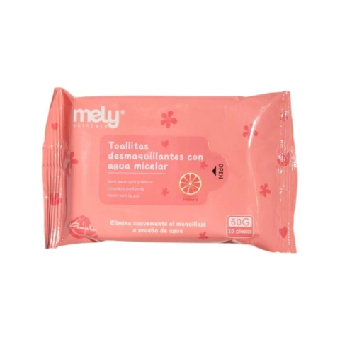Toallitas Desmaquillantes con Agua Micelar Pomelo Mely
