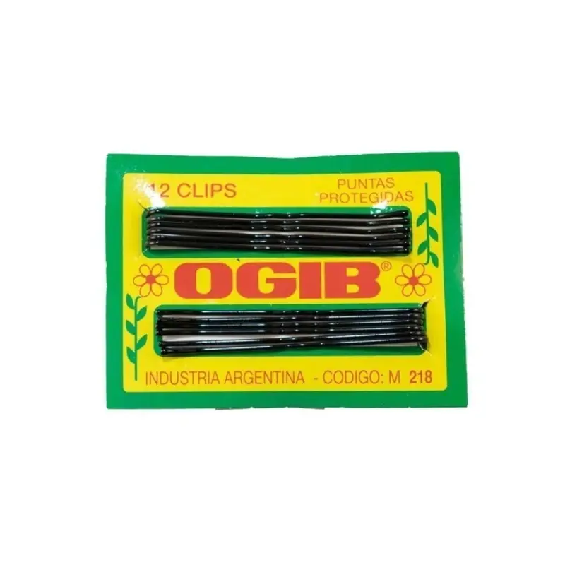Clips Cortos Para Pelo Negro x 12 Unidades Ogib