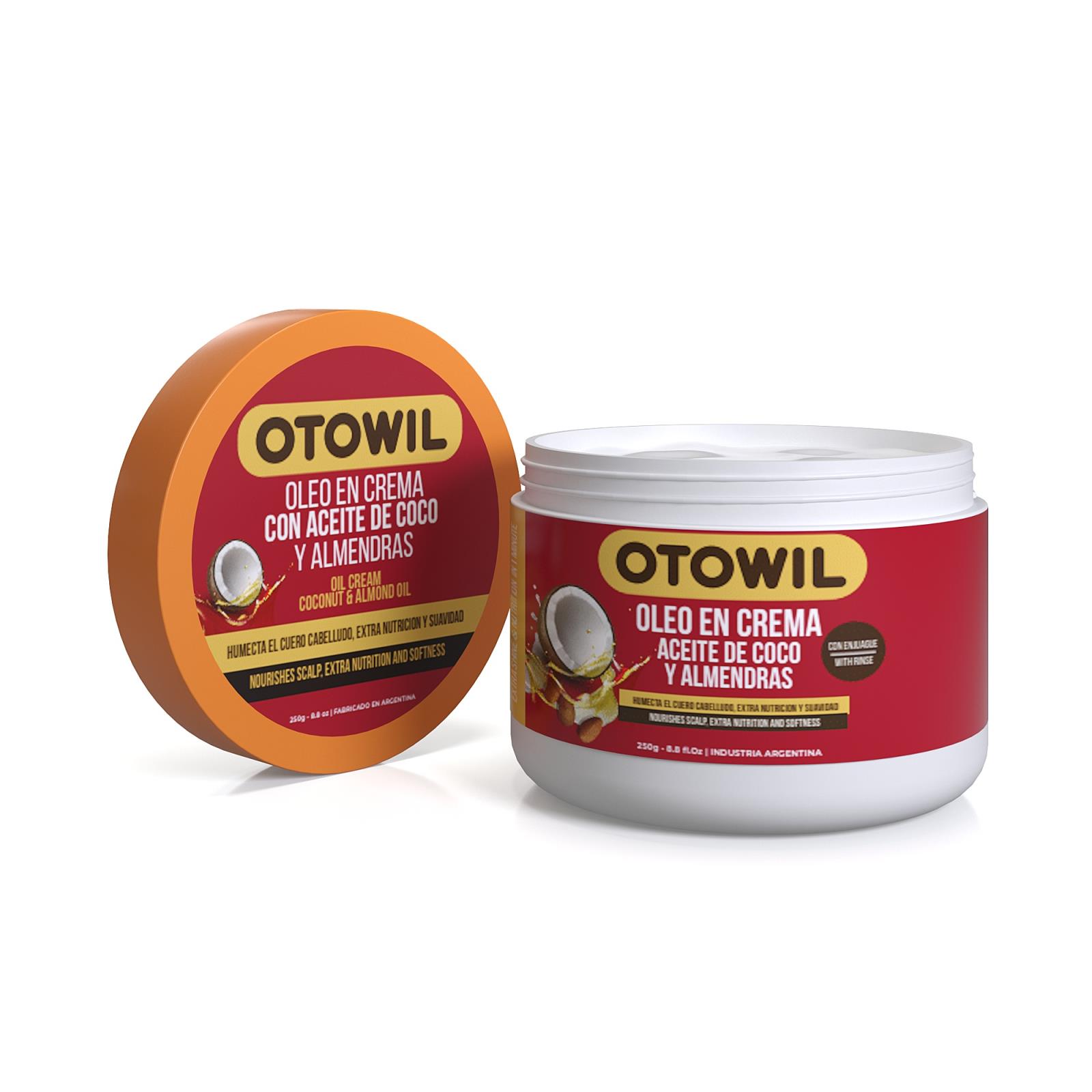 Crema Óleo Coco y Almendras Otowil Pote 250g