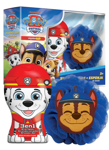 Set Paw Patrol Chase Shampoo 3 en 1 + Esponja Algabo