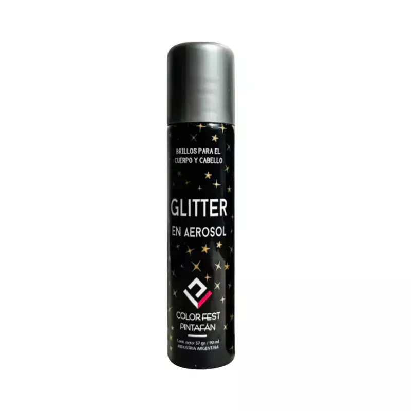 Pintura en Aerosol con Glitter Plata 90 ml Pintafan