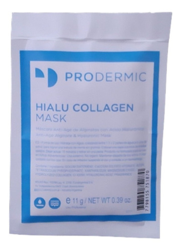Máscara Hidro-Nutritiva Hialu Collagen 11g Prodermic