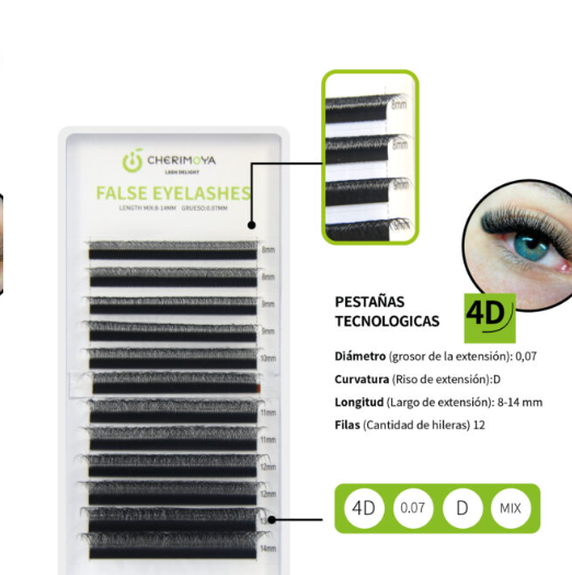 Extensiones de Pestañas 4D Cherimoya