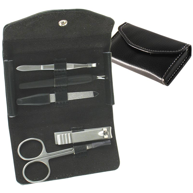 Neceser De Cuero Para Manicura 5 Piezas